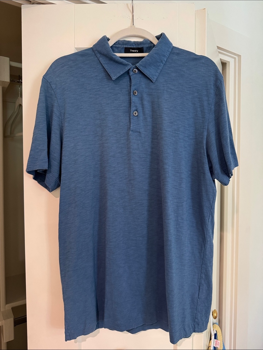Theory Men's Slate Blue Short-Sleeve Polo